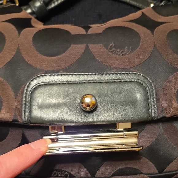 Coach Kristen Black and Brown Shoulder Bag, Removable Strap, 2 Hangtags - Picture 8 of 12